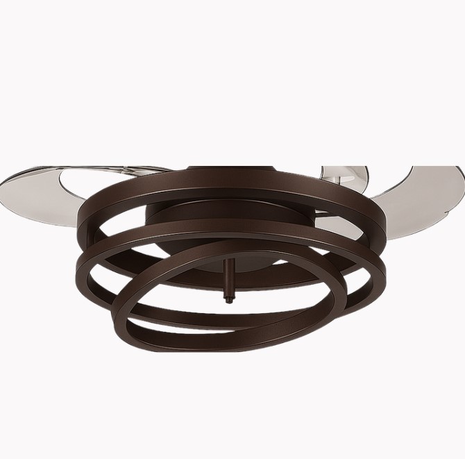 LuxSun AeroGlow Coffee – Retractable LED Ceiling Fan with Spiral Light