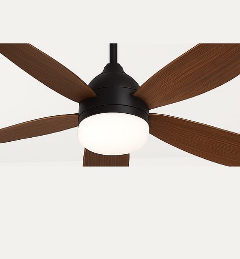 LuxSun AeroBreeze 5-Blade Walnut Ceiling Fan with LED Light