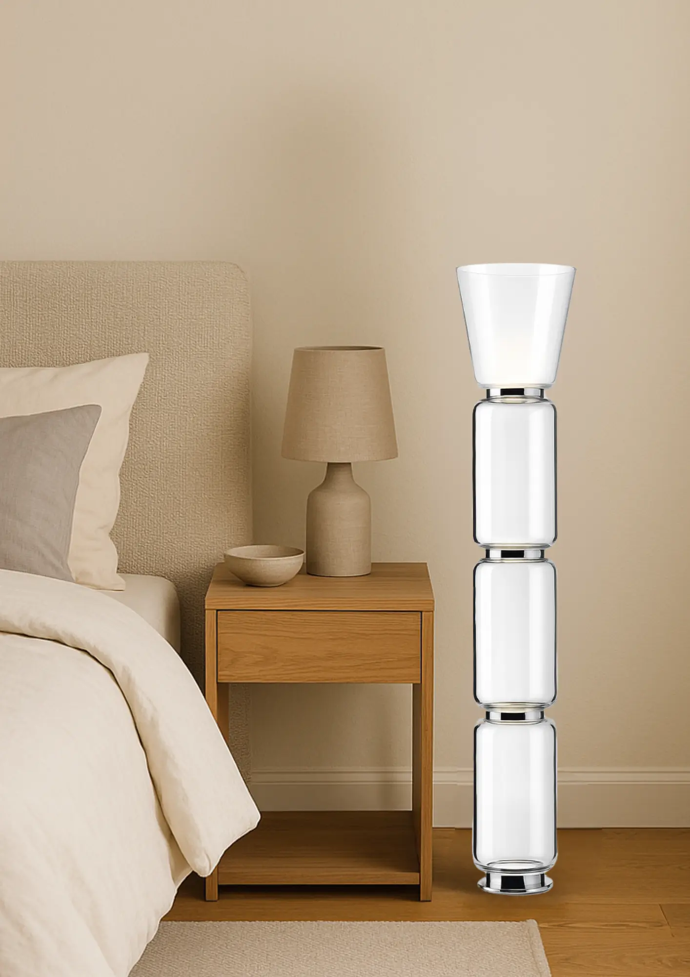 CrystalGlow Vertical Floor Lamp